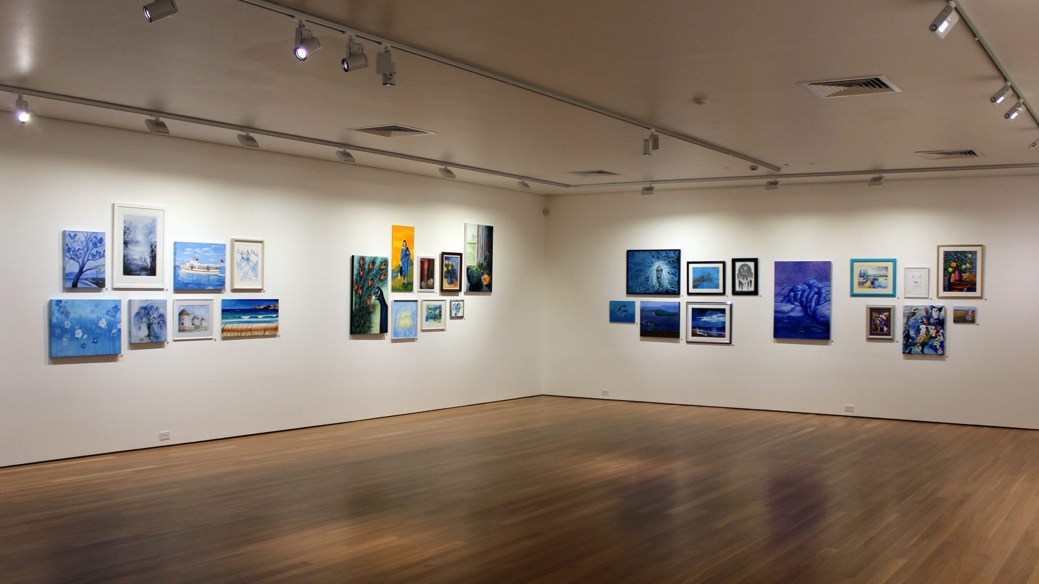 Exhibition documentation of Blue by Latrobe City Art Groups, 16 March to 18 April 2019, Gallery 6, Latrobe Regional Gallery.
