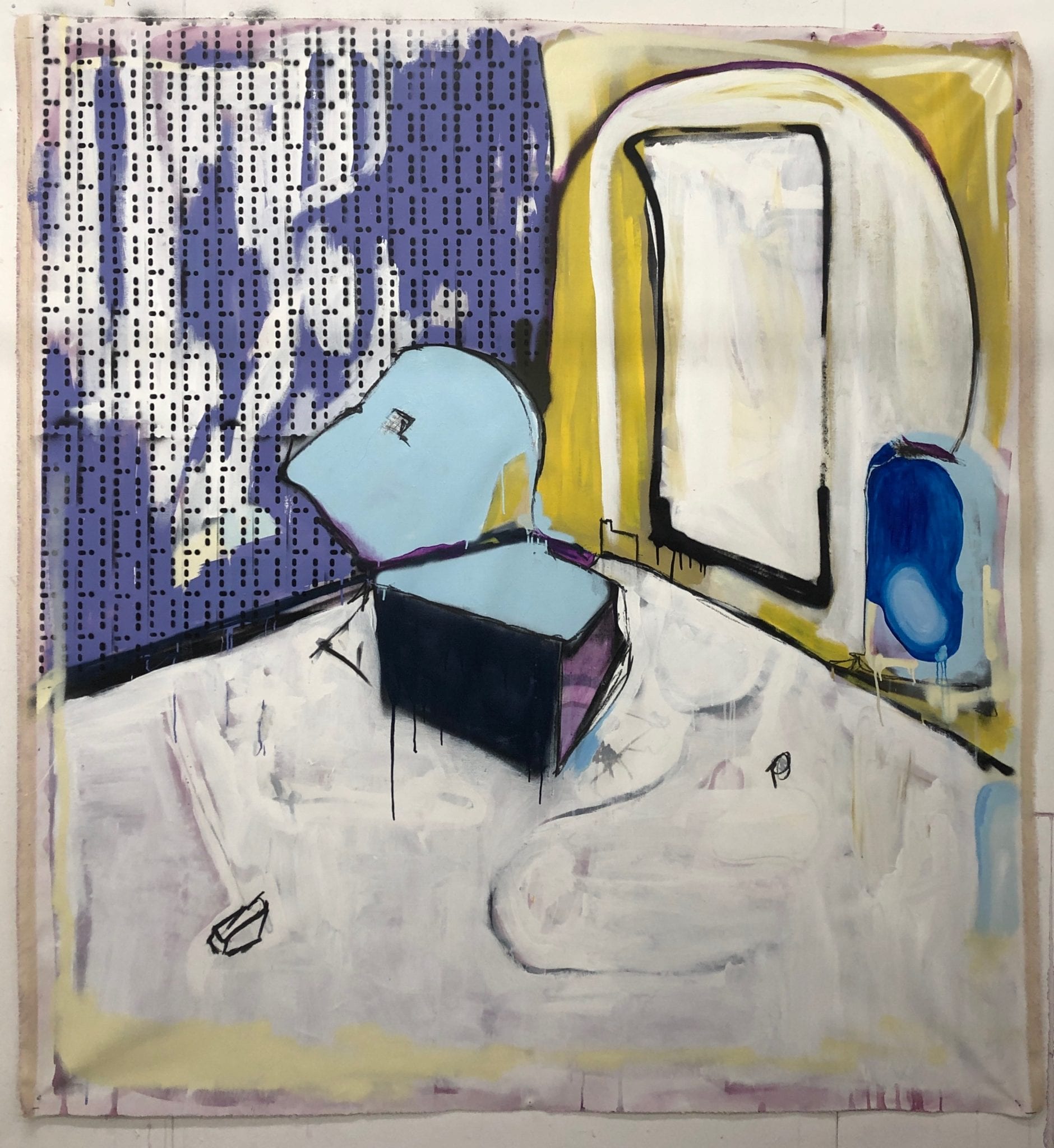 Jeremy Kasper, Beyond Reach, 2019, aerosol,acrylic,oil,charcoal,pastel. 210 x 190cm