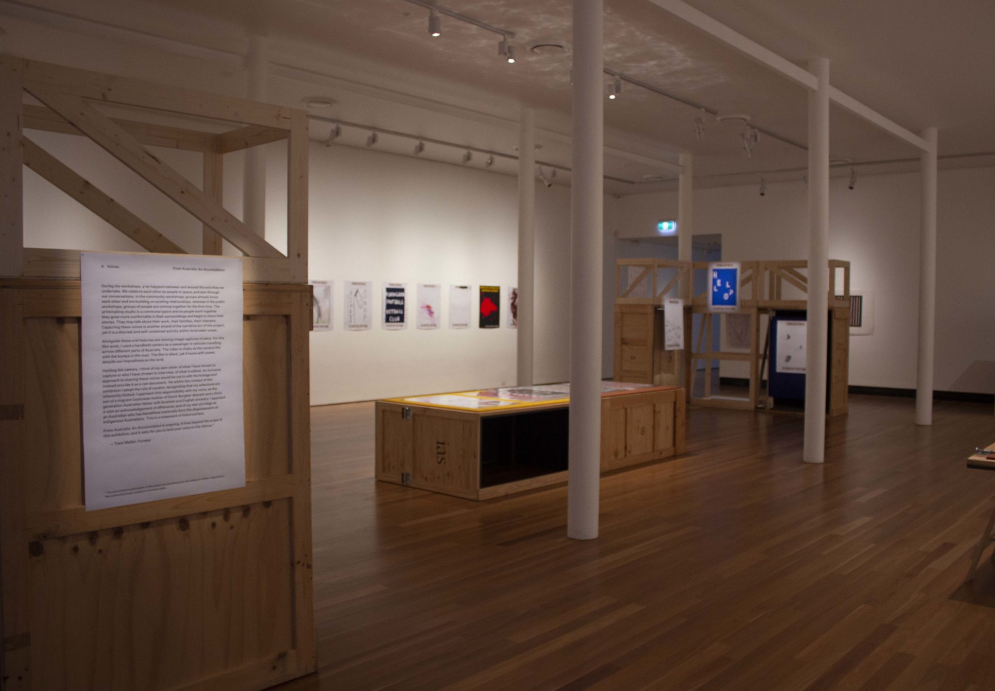 Exhibition documentation of From Australia: An Accumulation, A Negative Press exhibition, touring with NETS Victoria. Curated by Trent Walter. Shown in Gallery 4, Latrobe Regional Gallery, 2021.