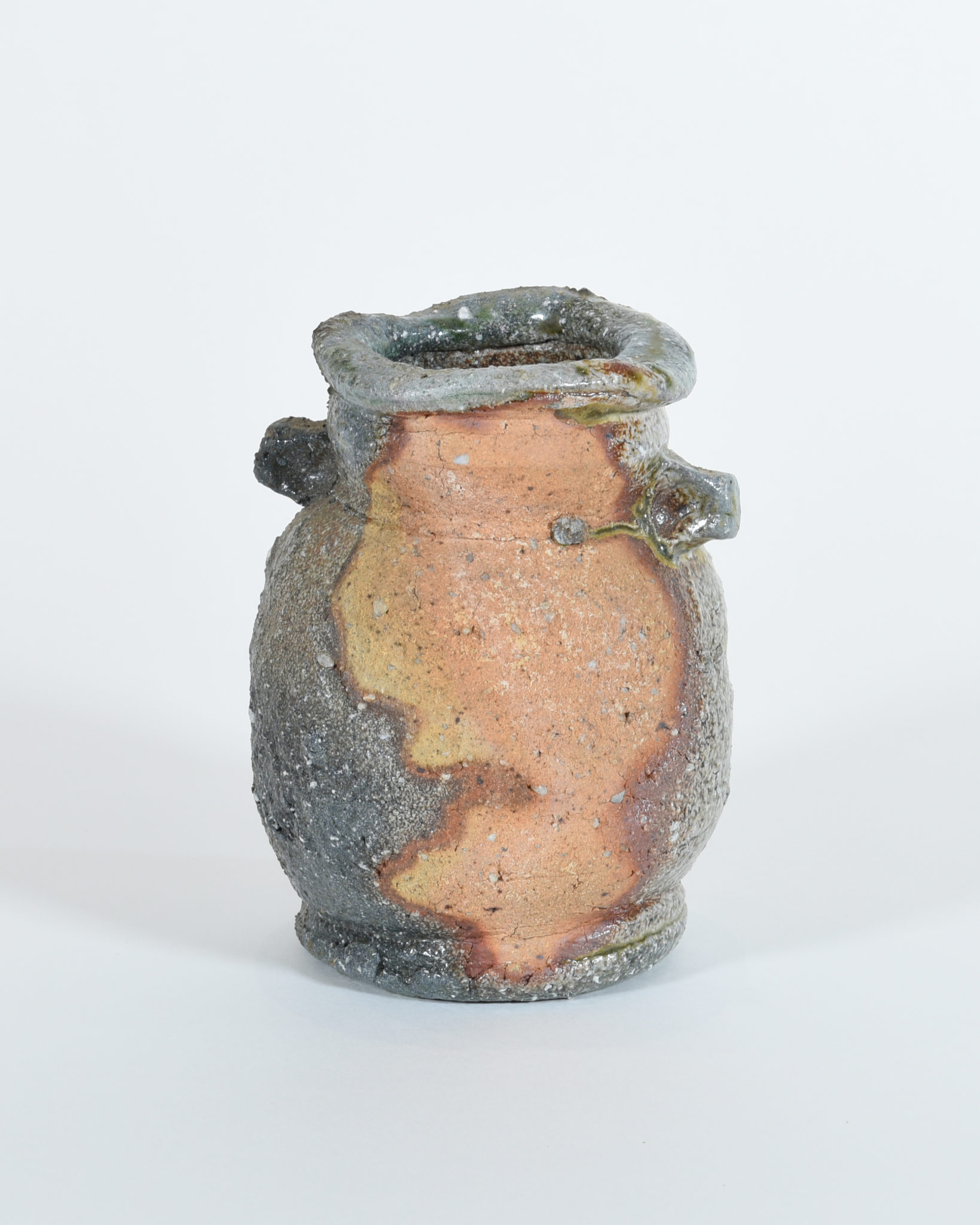 Owen Rye, Vase 7, 1995, Woodfired ceramic and ash, 19 x 14 x 14 cm, Latrobe Regional Gallery Collection, purchased 2019.